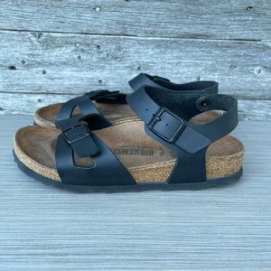 Birkenstock Rio Birko-Flor Black Sandals Womens 5-5.5